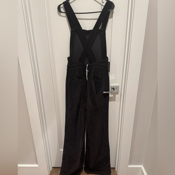 NEW Frame Denim Le Velveteen Jumpsuit Charcoal Black Velvet Overalls M y2k. D - Picture 6 of 12